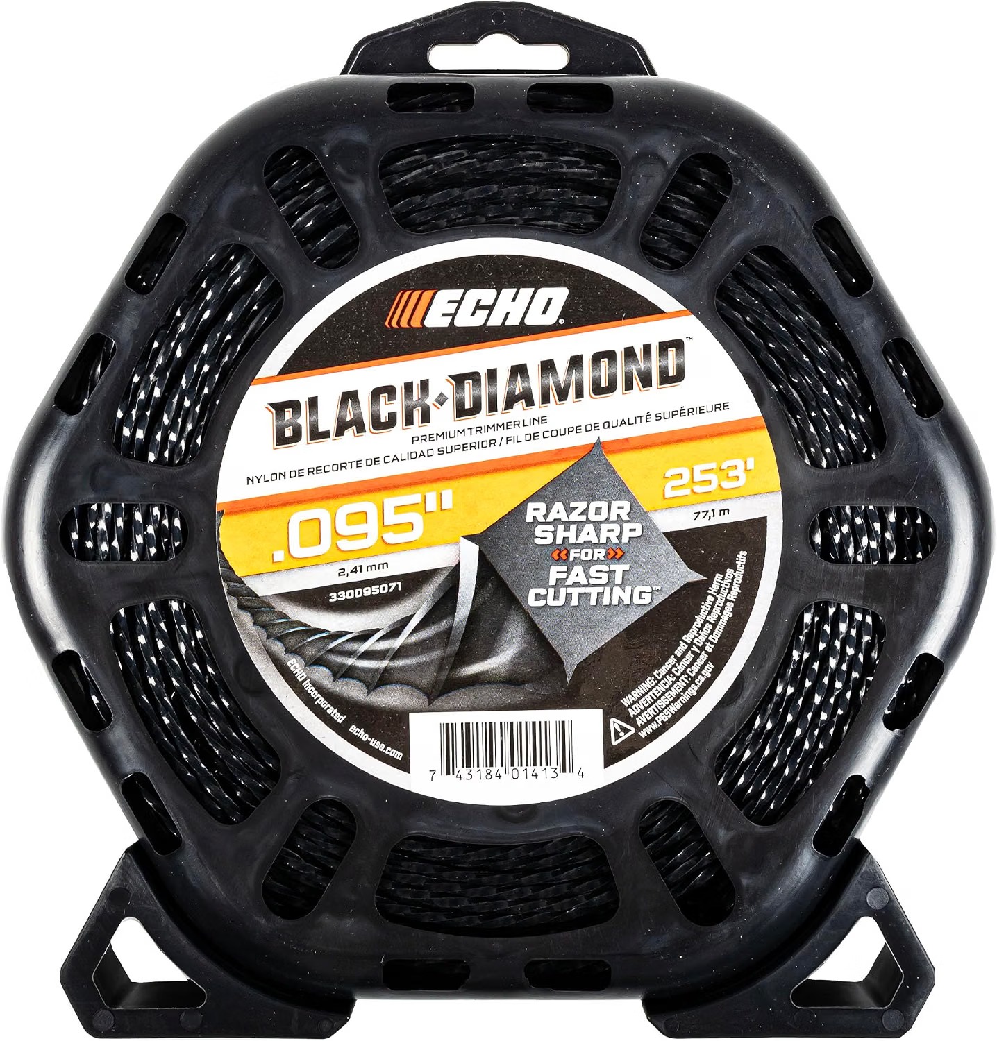 ECHO Black Diamond 0.095-inch premium trimmer line 253-foot spool