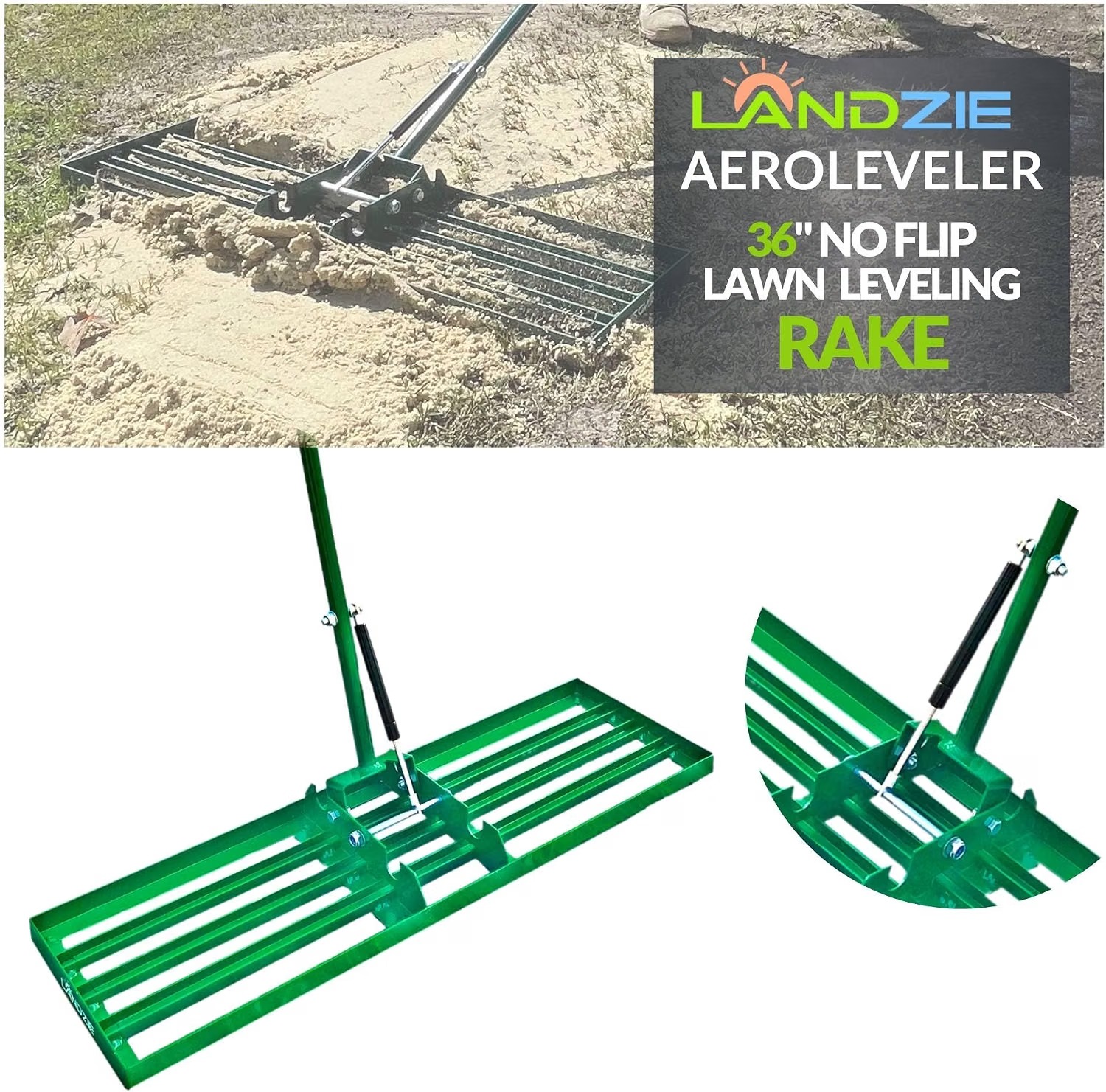 Landzie 48-inch lawn leveling rake