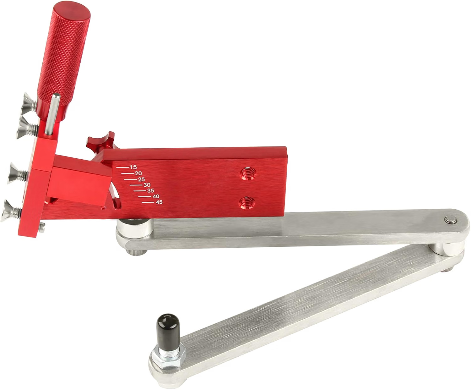 Adjustable lawn mower blade sharpener